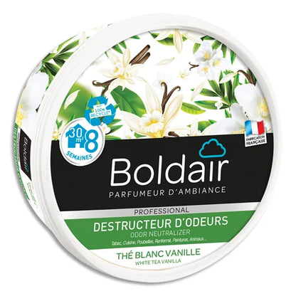 BOLDAIR Pot 300g Gel destructeur d'odeurs parfum Thé blanc vanille