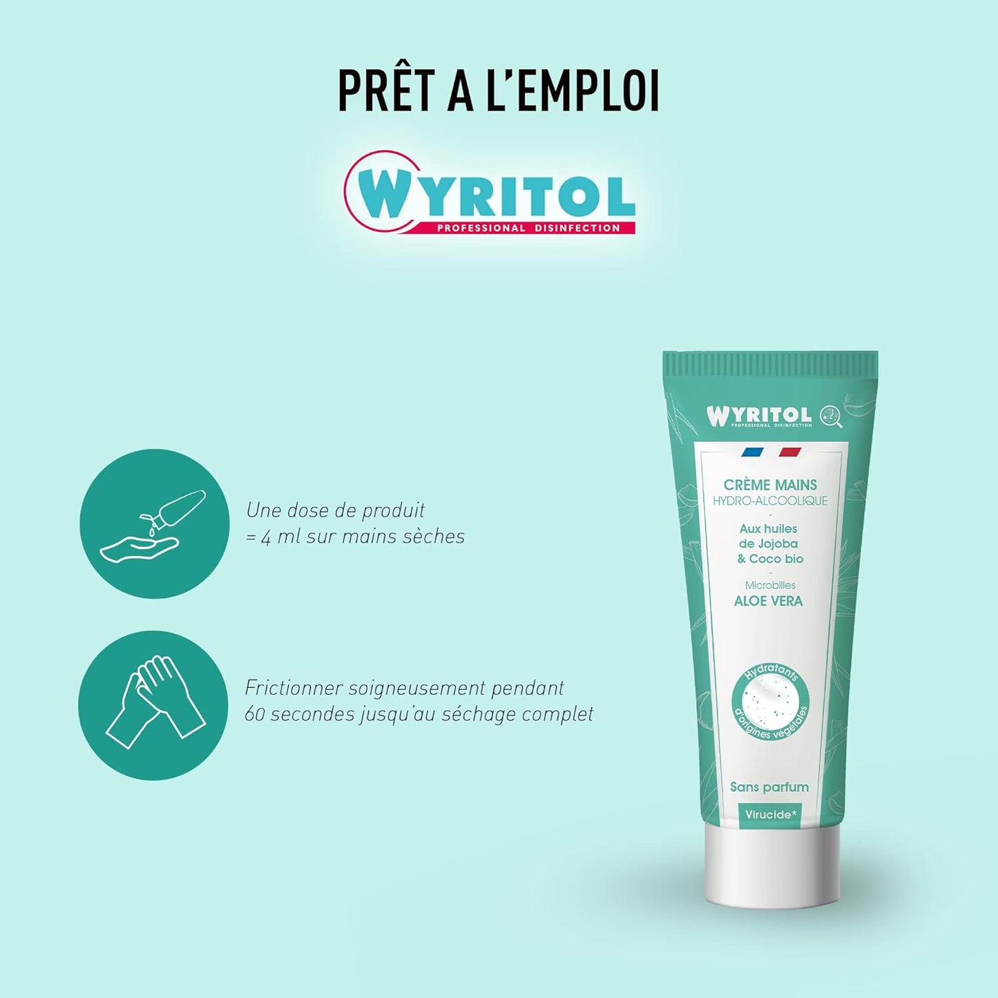 WYRITOL CRÈME MAINS HYDRO-ALCOOLIQUE BAMBOU MUSC BLANC