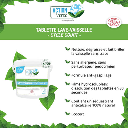 Tablettes lave vaisselle cycle court ecocert x160