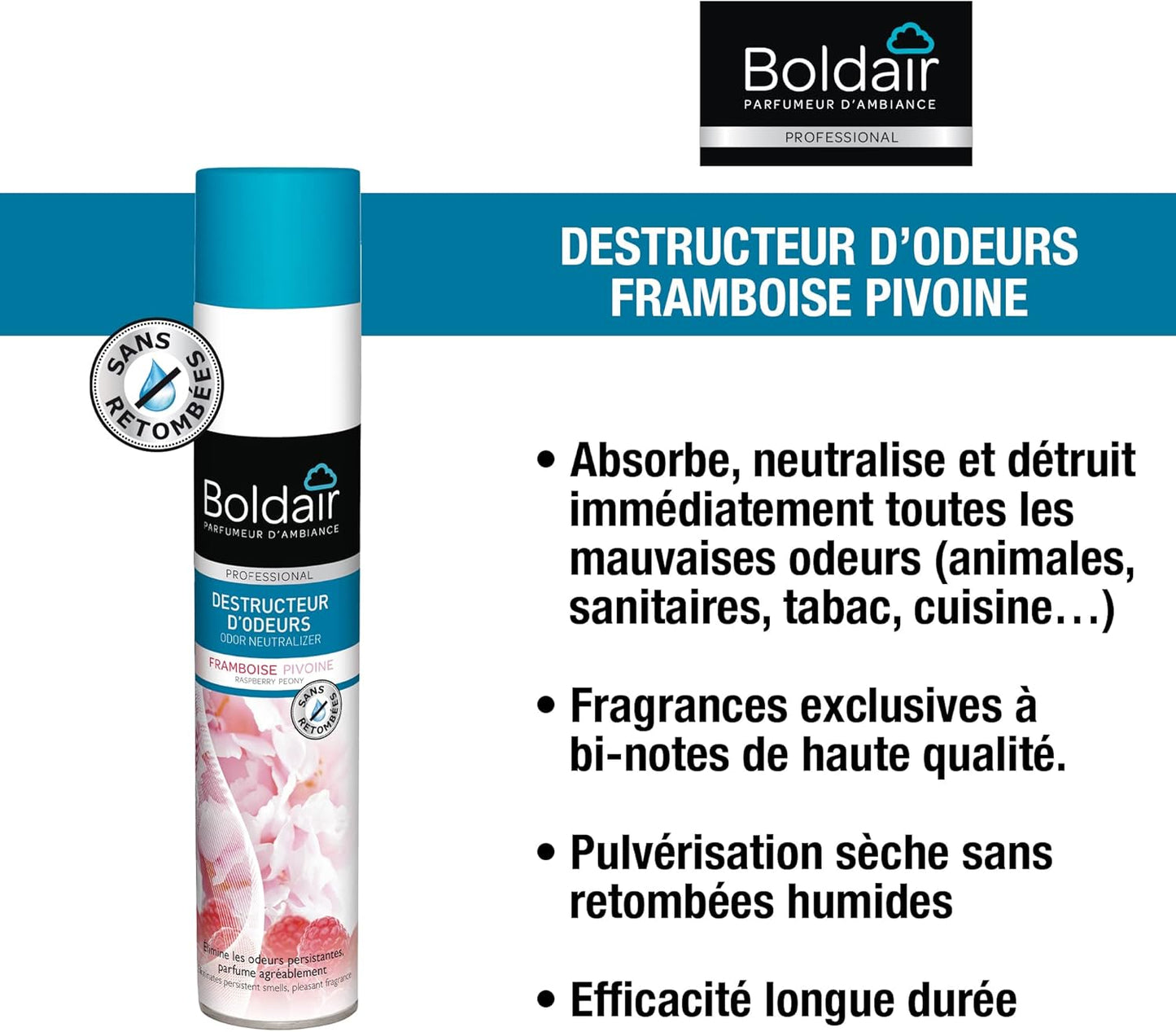 BOLDAIR DESTRUCTEUR D'ODEURS FRAMBOISE PIVOINE