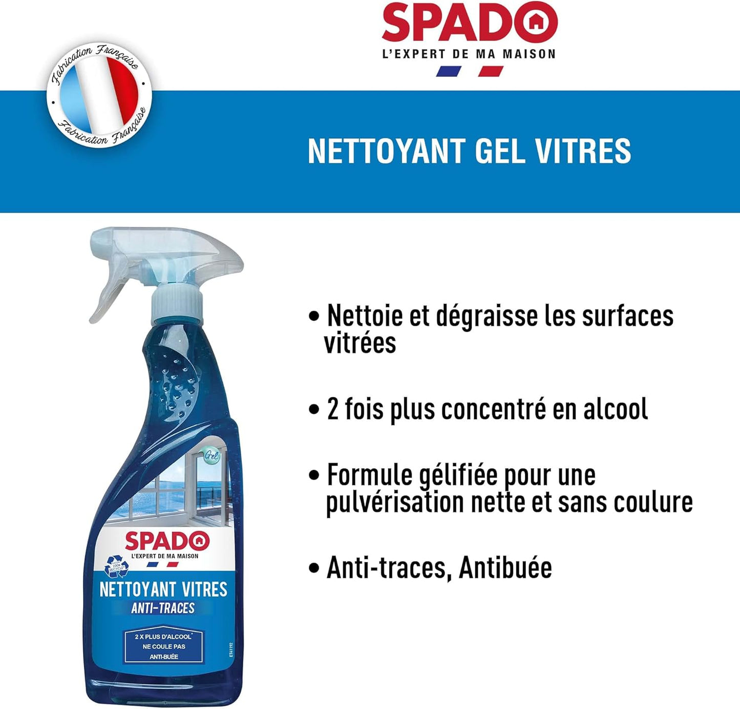 Nettoyant vitres SPADO gel - 750ml