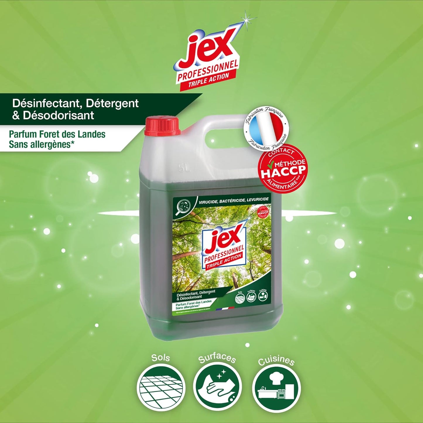 JEX PROFESSIONNEL EXPRESS DÉSINFECTANT TRIPLE ACTION FORÊT DES LANDES