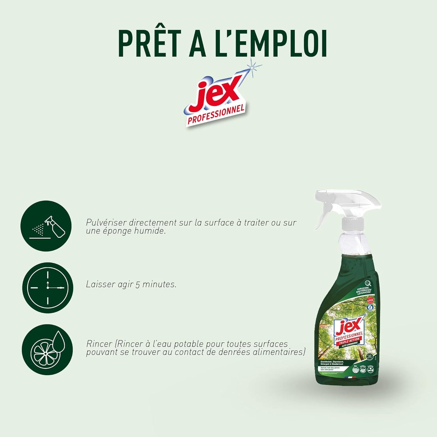 Jex Pro désinfectant Triple Action prêt à l'emploi - 750 mL