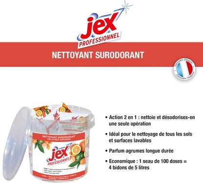 JEX PROFESSIONNEL DOSES NETTOYANTES SURODORANTES AGRUMES