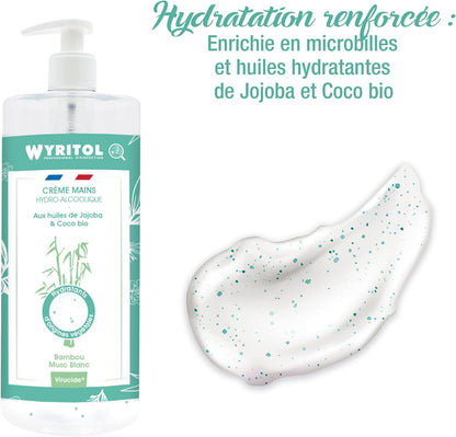 WYRITOL CRÈME MAINS HYDRO-ALCOOLIQUE BAMBOU MUSC BLANC 500ml