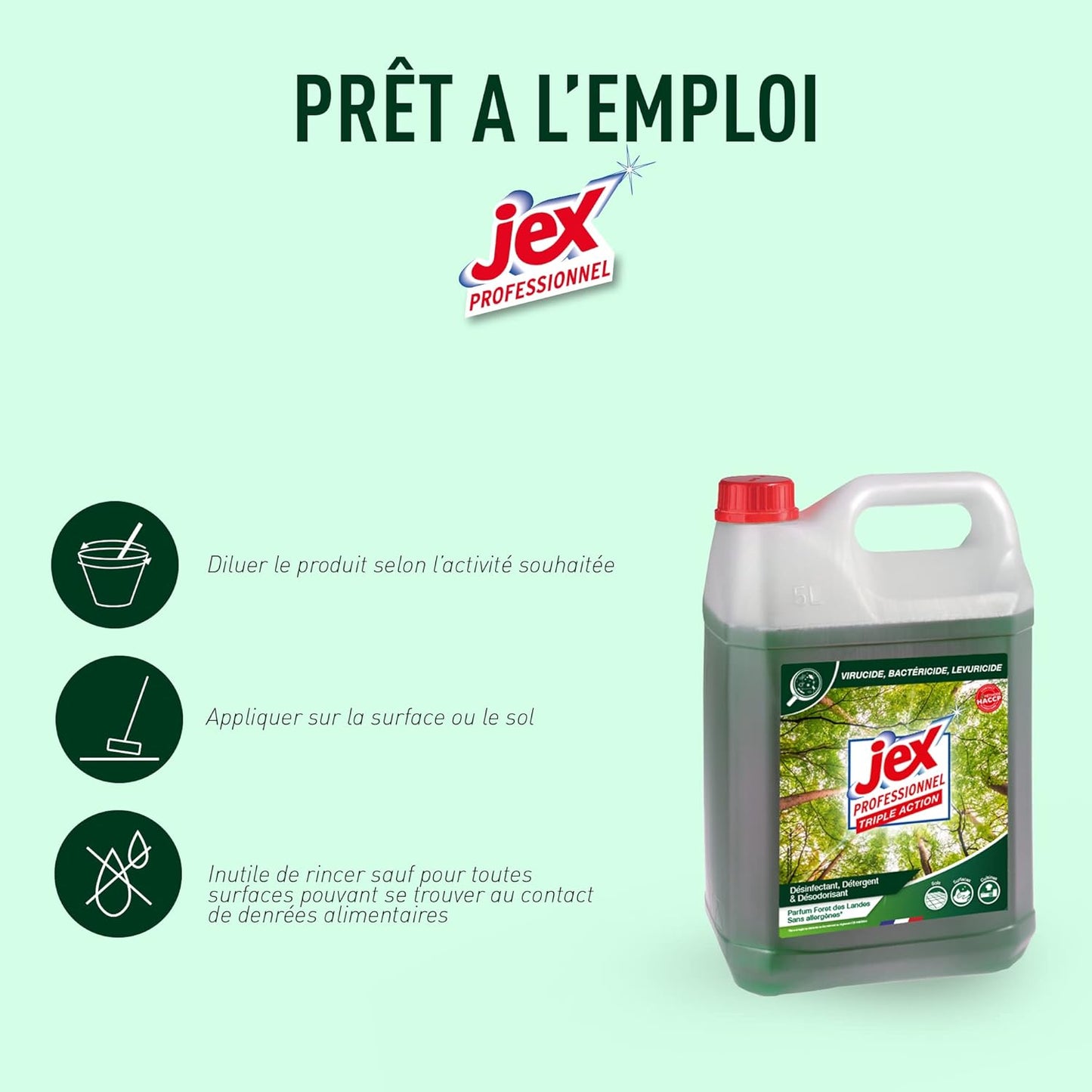 JEX PROFESSIONNEL EXPRESS DÉSINFECTANT TRIPLE ACTION FORÊT DES LANDES