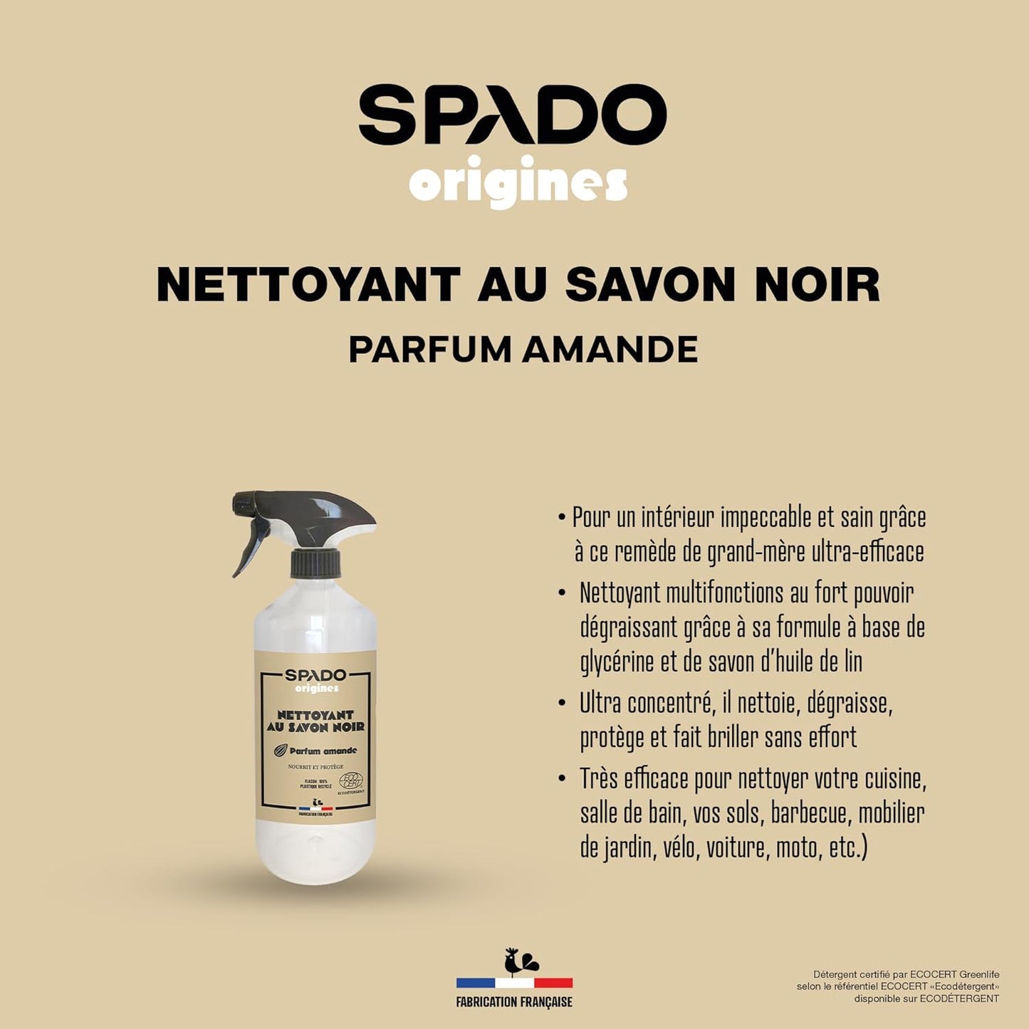 Spado Origines Savon Noir A L'Huile De Lin Ecocert 750ml