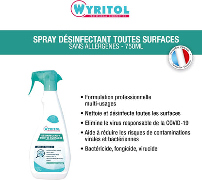 Désinfectant Toutes Surfaces Spray de 750 ml - Wyritol