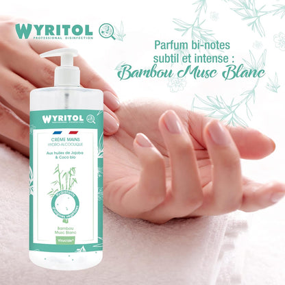 WYRITOL CRÈME MAINS HYDRO-ALCOOLIQUE BAMBOU MUSC BLANC 500ml