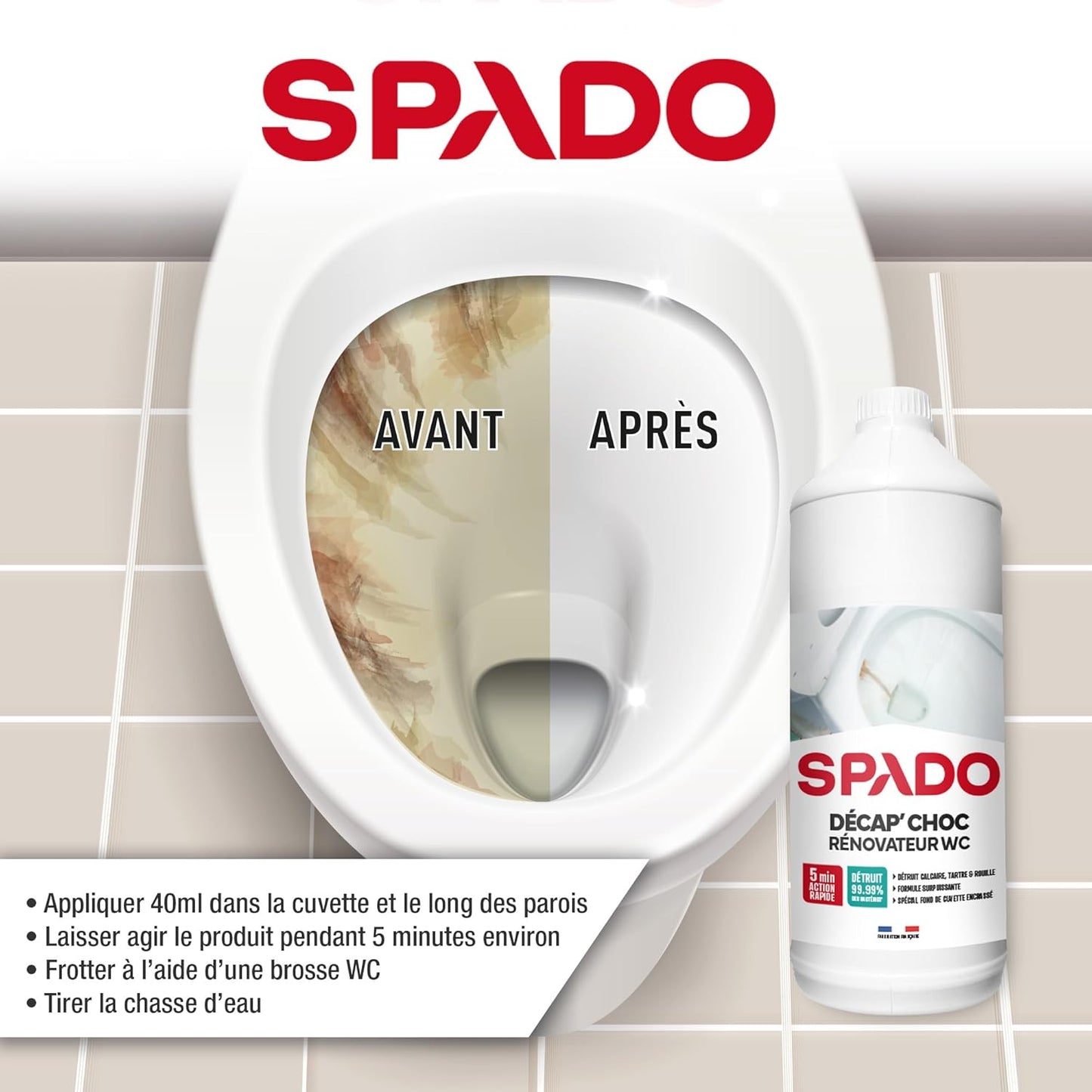 SPADO DÉCAP' CHOC RÉNOVATEUR WC 1L