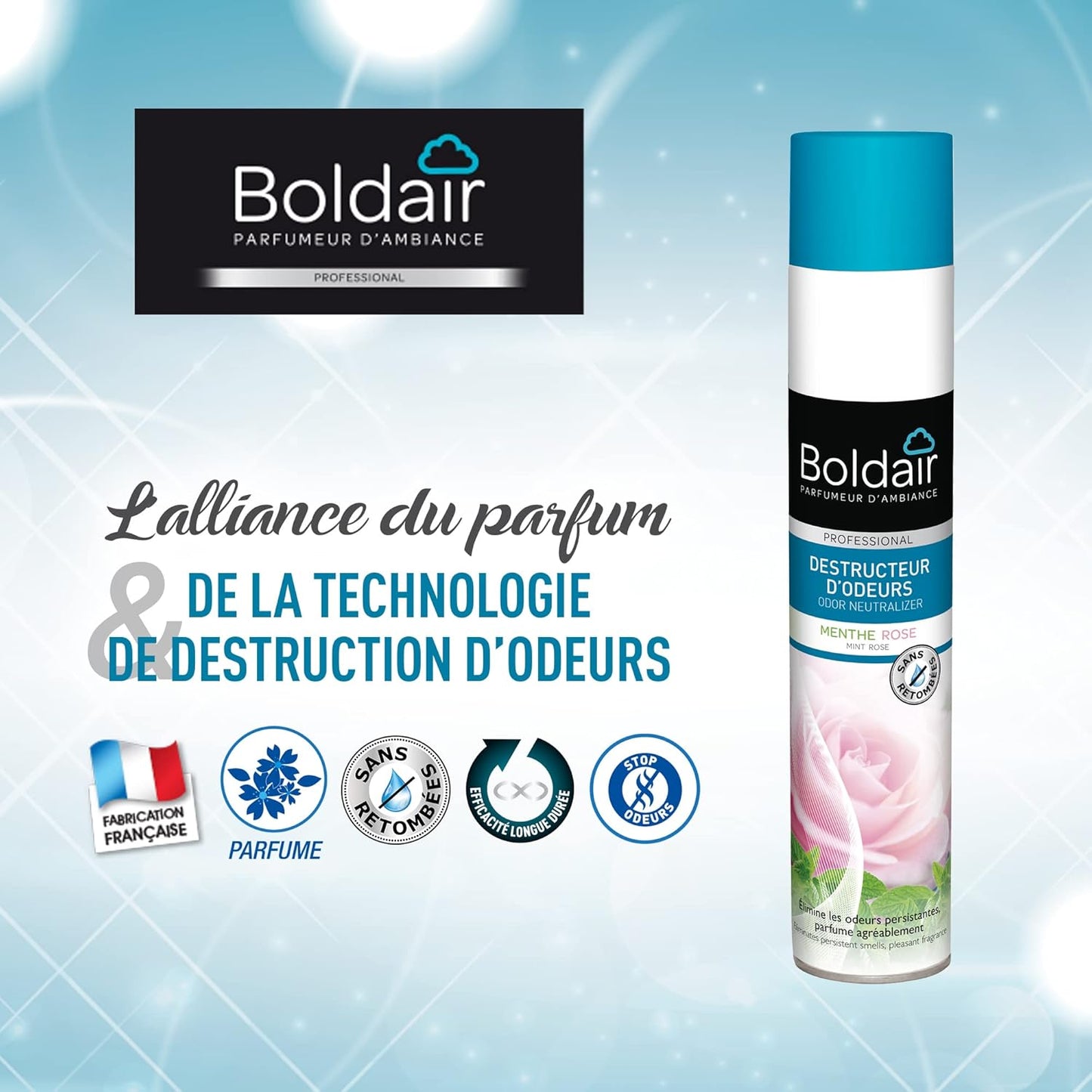 BOLDAIR DESTRUCTEUR D'ODEURS MENTHE ROSE