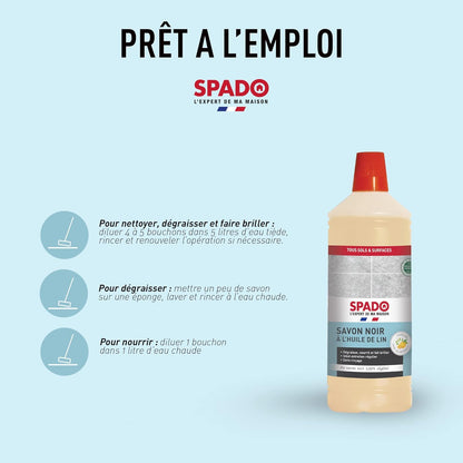 SPADO SAVON NOIR À L'HUILE DE LIN