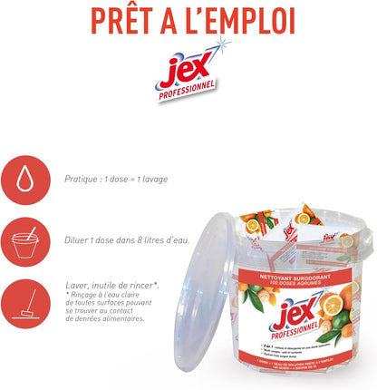 JEX PROFESSIONNEL DOSES NETTOYANTES SURODORANTES AGRUMES