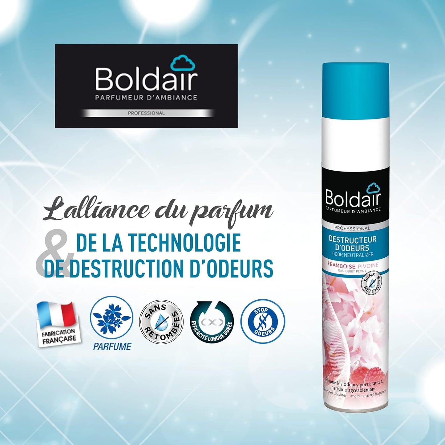 BOLDAIR DESTRUCTEUR D'ODEURS FRAMBOISE PIVOINE