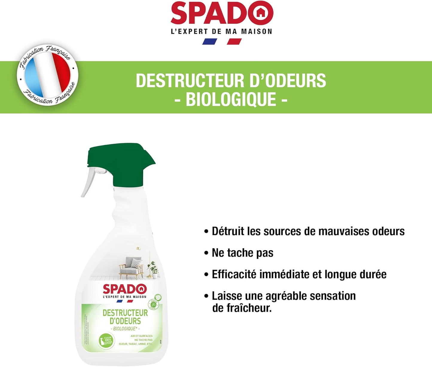 SPADO DESTRUCTEUR D'ODEUR BIOLOGIQUE