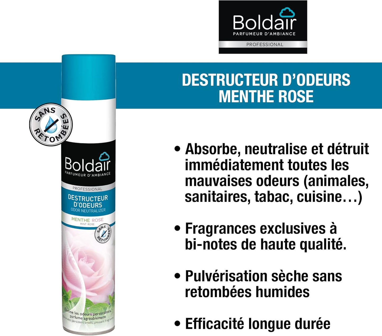 BOLDAIR DESTRUCTEUR D'ODEURS MENTHE ROSE