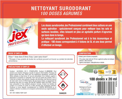 JEX PROFESSIONNEL DOSES NETTOYANTES SURODORANTES AGRUMES