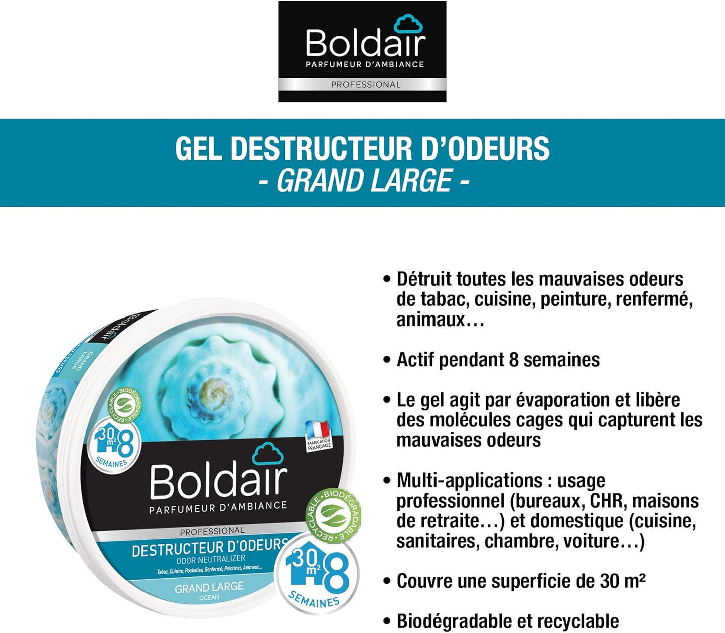 BOLDAIR pot 300G destructeur d'odeur grand large