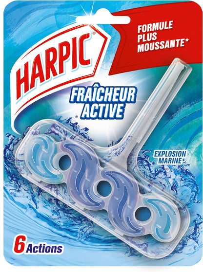 HARPIC Bloc WC Activ Fresh 6 actions pour cuvettes parfum marine