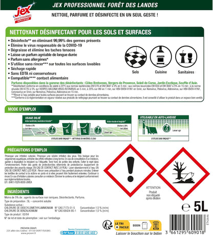 JEX PROFESSIONNEL EXPRESS DÉSINFECTANT TRIPLE ACTION FORÊT DES LANDES