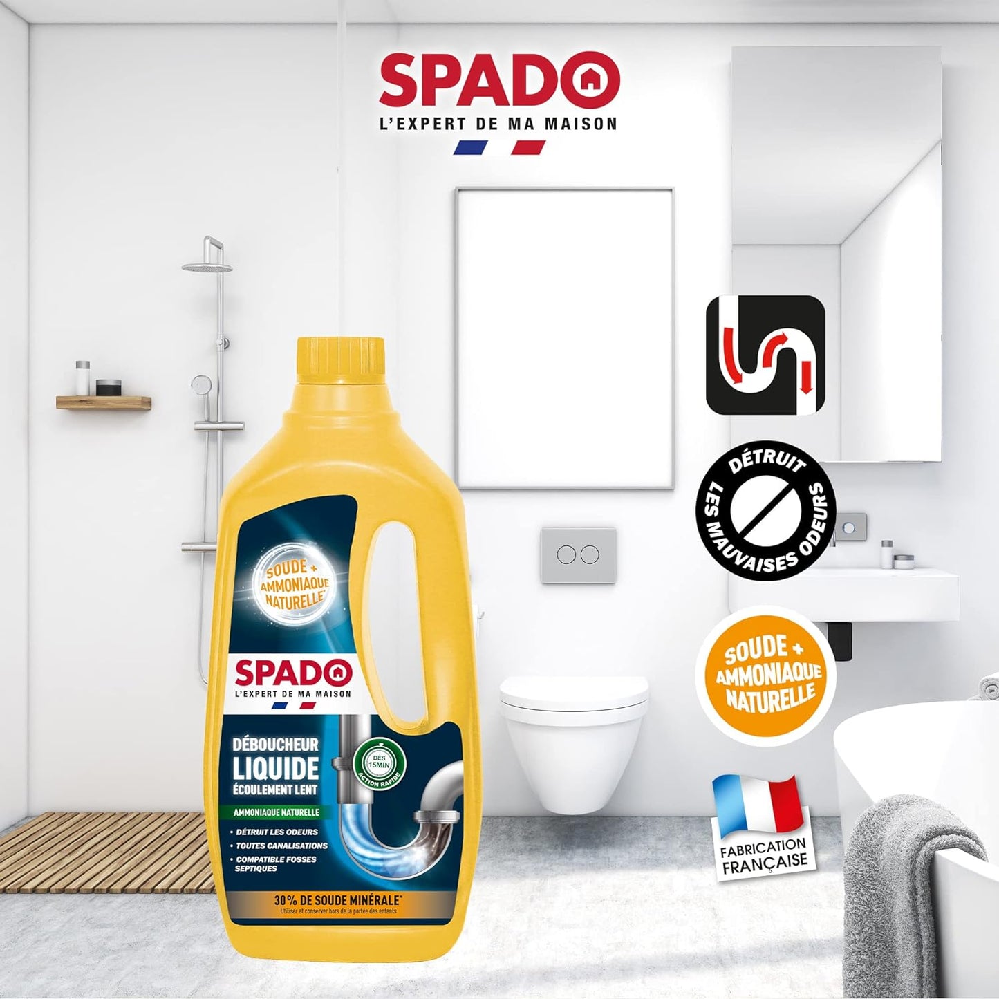 Déboucheur Liquide Spécial Ecoulement Lent - Spado