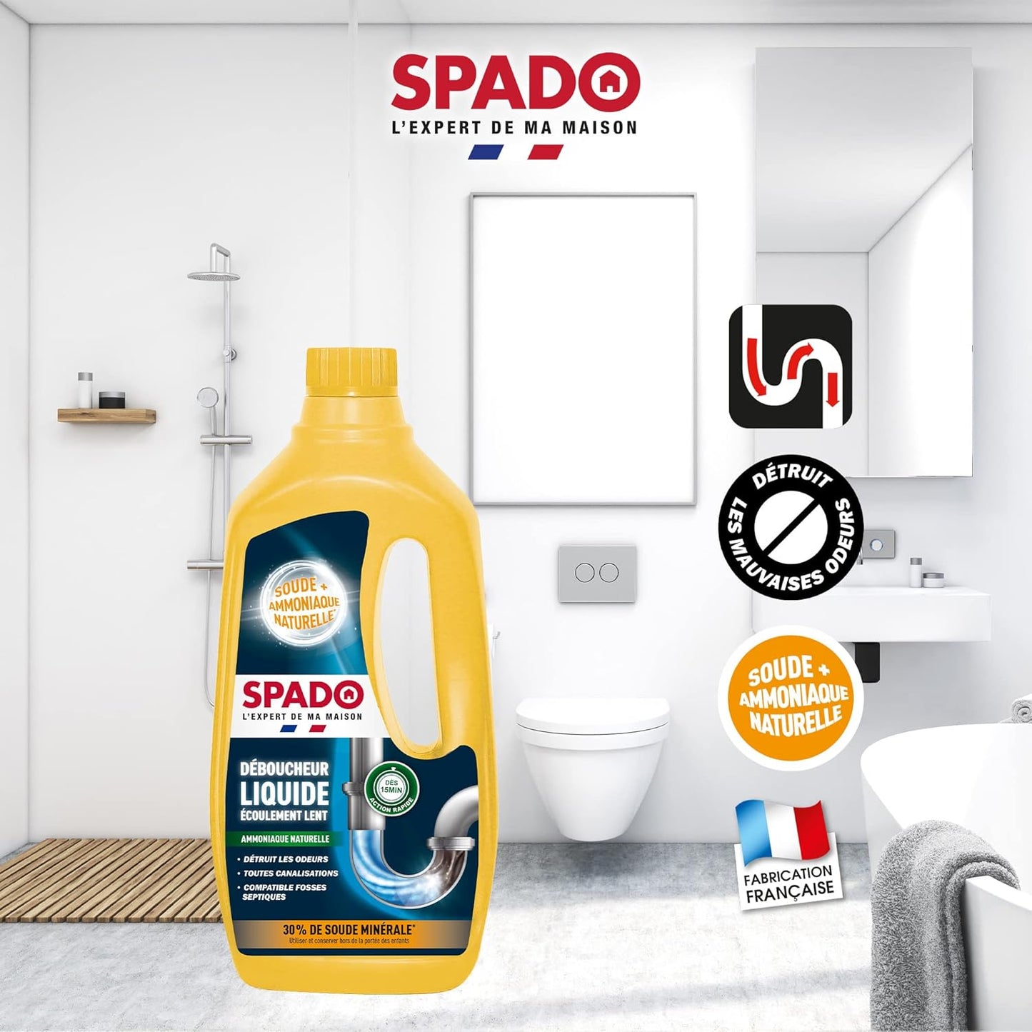 SPADO DÉBOUCHEUR LIQUIDE SPECIAL ÉCOULEMENT LENT