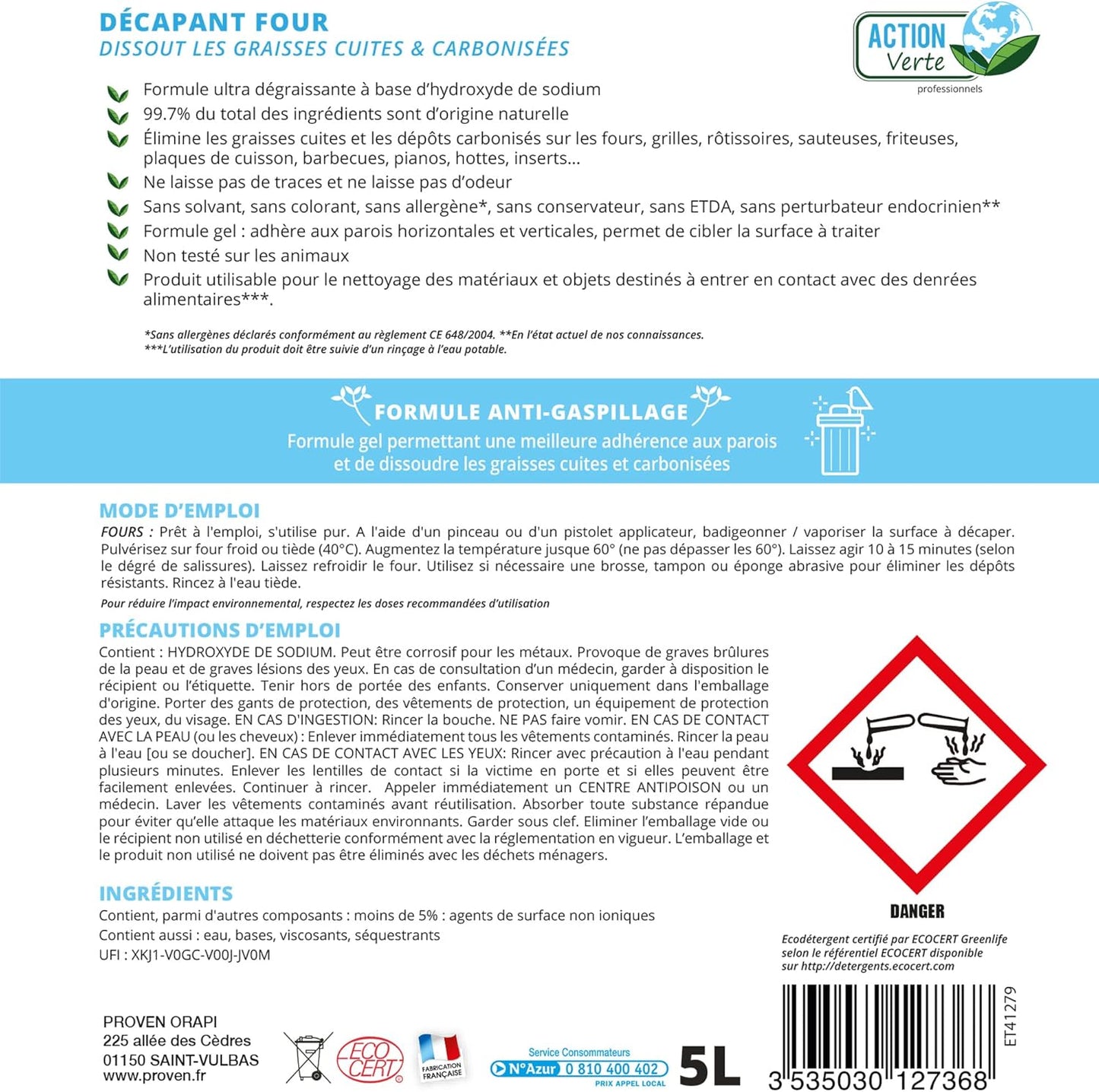 Décapant four ecocert - 5L