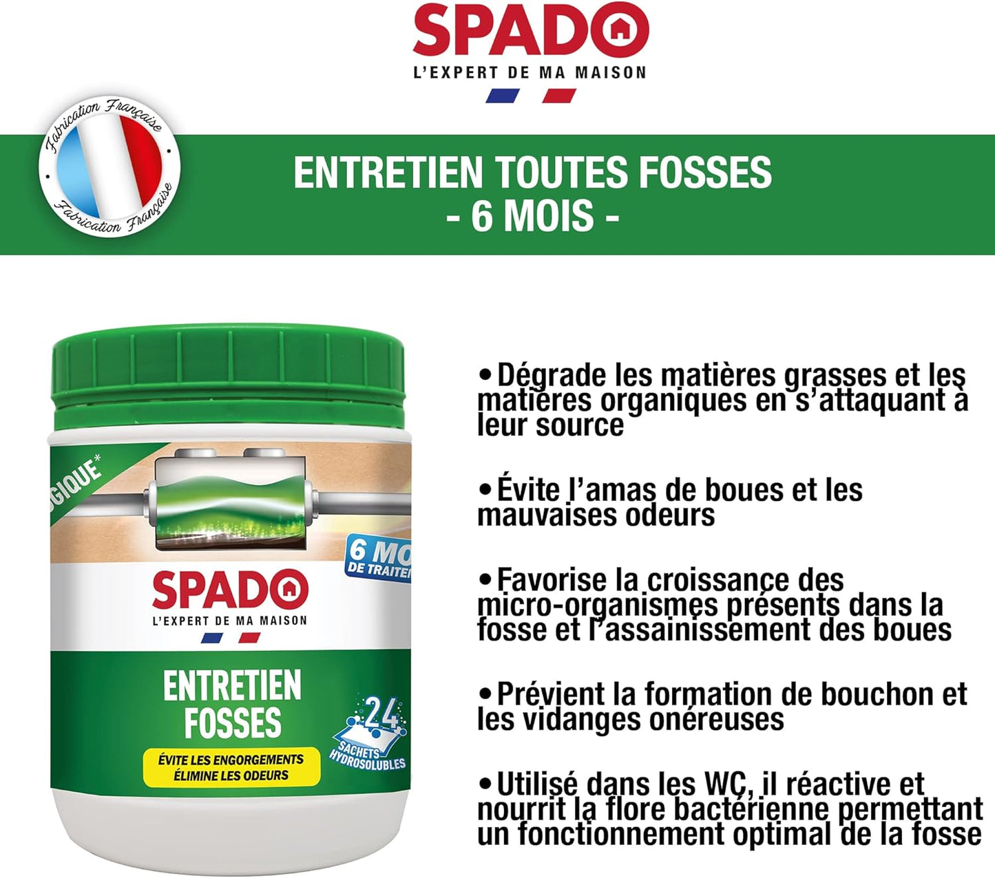 SPADO ENTRETIEN FOSSES BIOLOGIQUE 1 AN