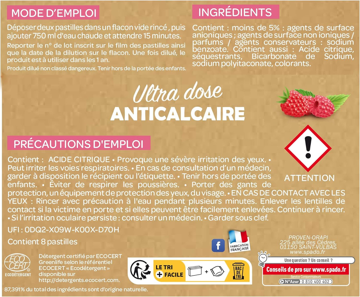 JEX PRO ULTRA-DOSE ANTI-CALCAIRE FRAMBOISE