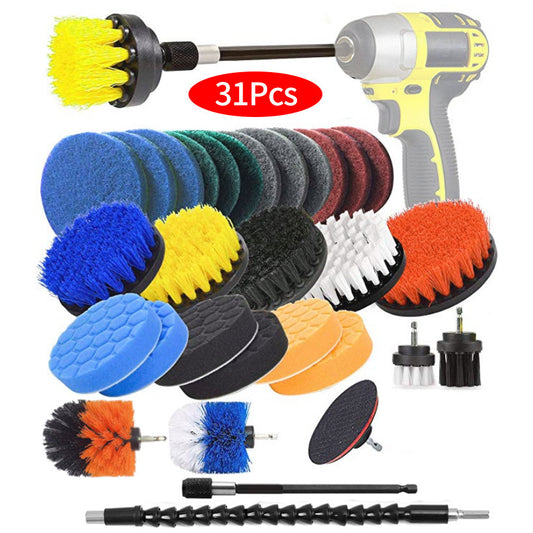 Kit de Brosses et Tampons de Nettoyage pour Perceuse - Lot Complet pour un Nettoyage Efficace