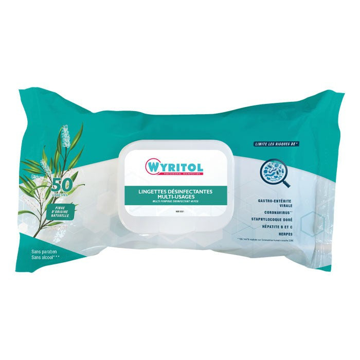 WYRITOL LINGETTES DÉSINFECTANTES MULTI-USAGES À L'EXTRAIT D' ESSENCE DE NIAOULI