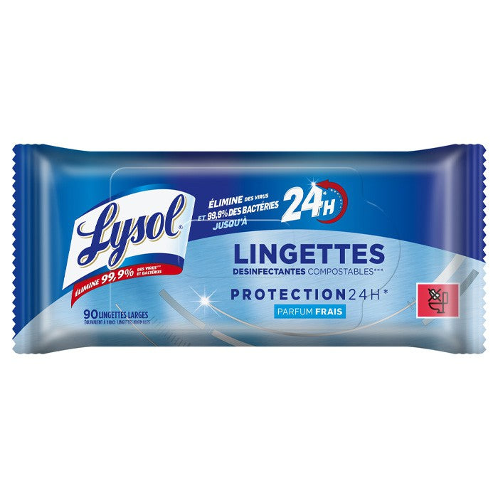 LYSOL LINGETTES DESINFECTANTES COMPOSTABLES MULTI USAGES x90