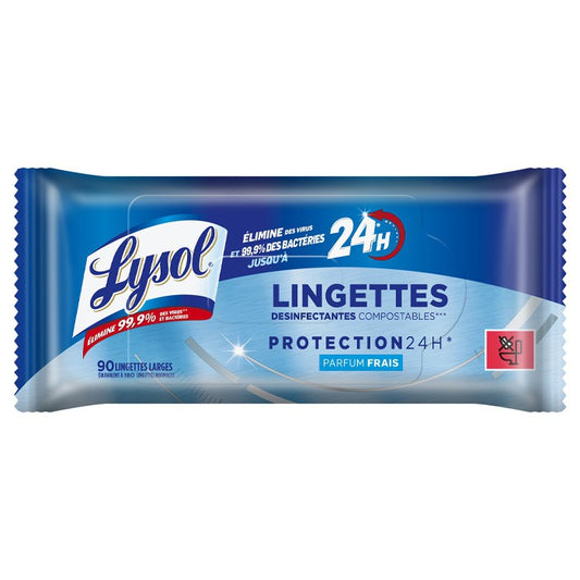 LYSOL LINGETTES DESINFECTANTES COMPOSTABLES MULTI USAGES x90